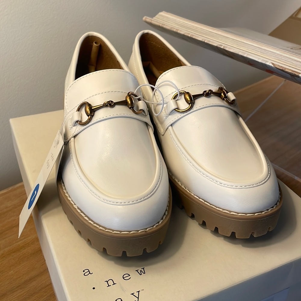 A New Day brand white loafers from Target. Size 7. New in box.
